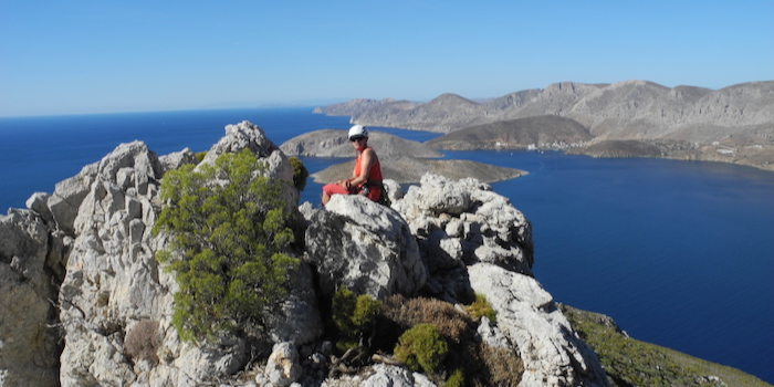 Leichte Mehrseillängentour Kalymnos.
