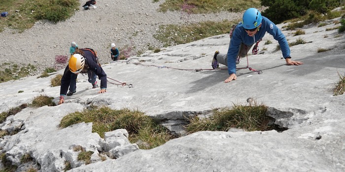Repetition im Klettergarten.