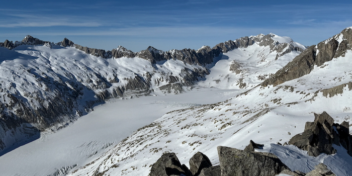 Frisch eingeschneit – Rhonegletscher.