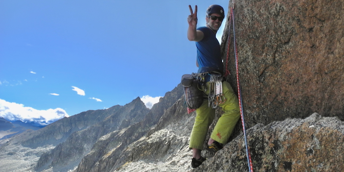 20er-Jubiläum: Mike vor der Schlüsselstelle.