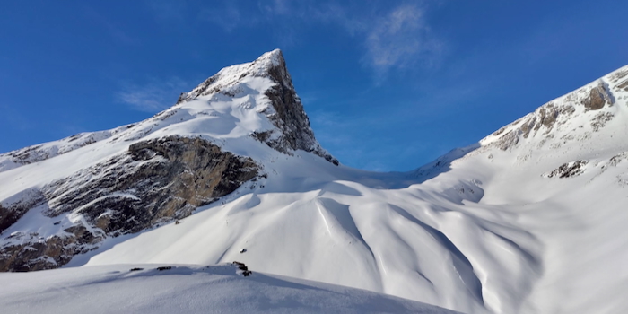 Aufstieg zum Wildgärst (rechts der Lücke).